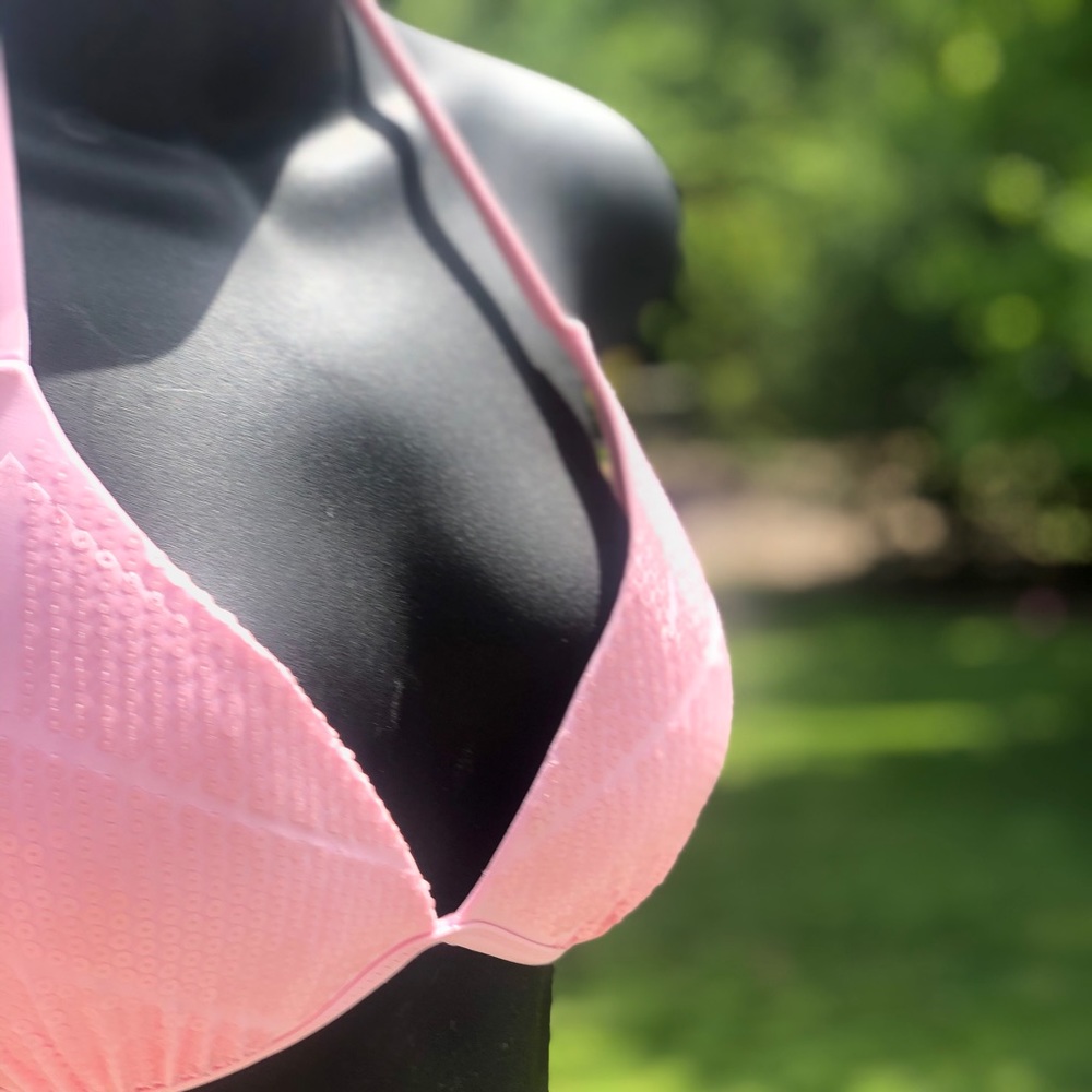 Cute Light Pink Sequined Bikini Top